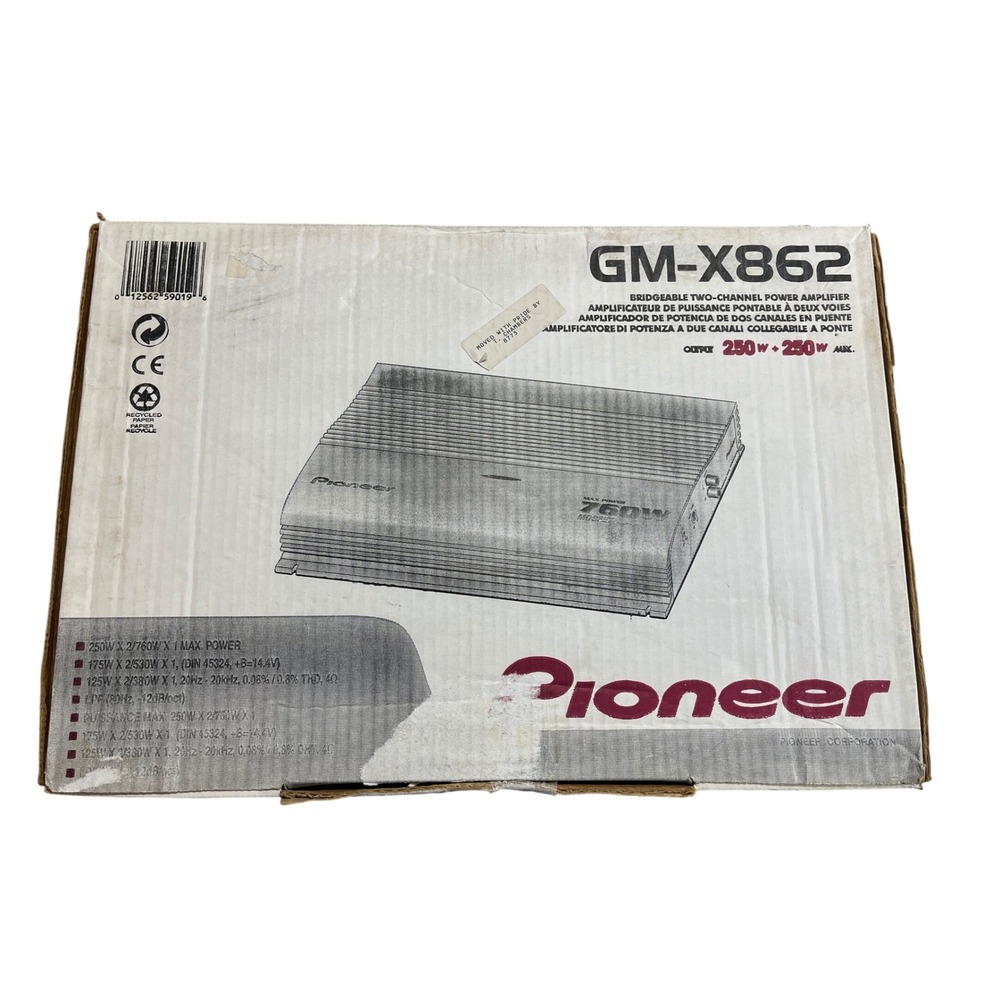 Vintage Pioneer GM-X862 Bridgeable 2-Channel Car Power Amplifier 760W MOSFET